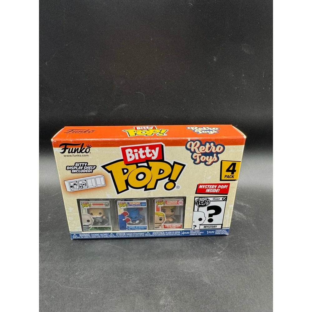 Funko Bitty Pop Retro Toys 4-Pack Mr Monopoly Barrel of Monkeys Mystery Stetch A